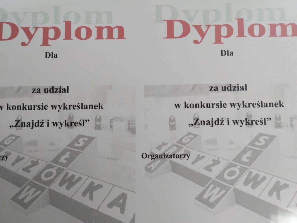 Ilustracja przedstawia dyplom za udział w konkursie