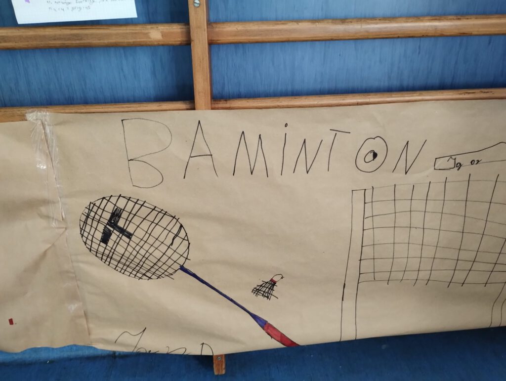 Plakat promujący grę w badmintona.